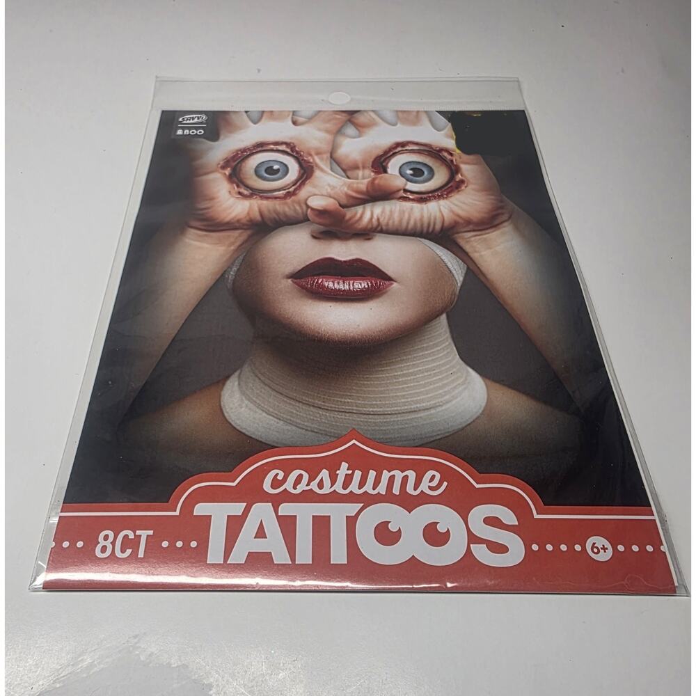 Savvi-Temporary Eye Tattoos New Halloween Dress Up Costume Party 8 Pcs